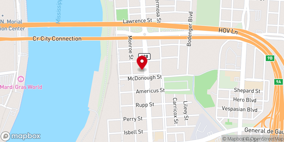 Map showing location of Franklin Avenue Church of Christ