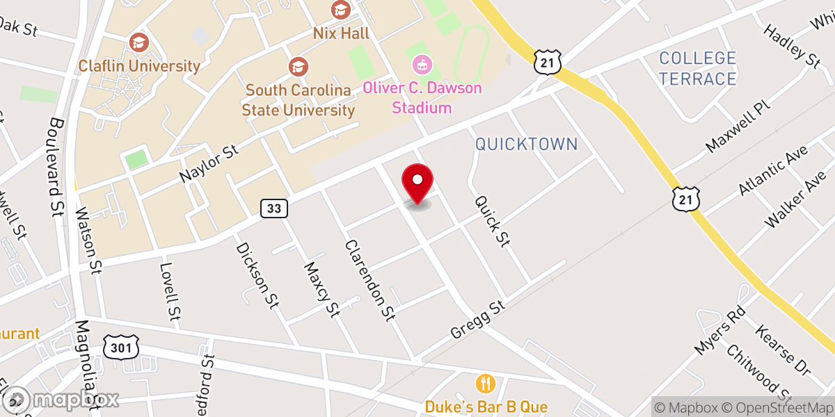 Map showing location of Greater Faith Baptist Church