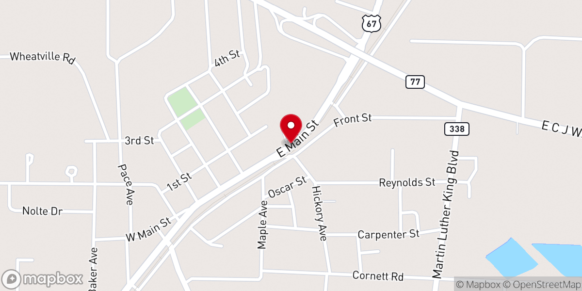 Map showing location of Williams Chapel