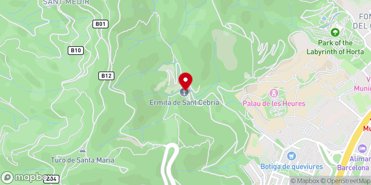 Map showing location of Ermita de Sant Cebrià i de Santa Justina