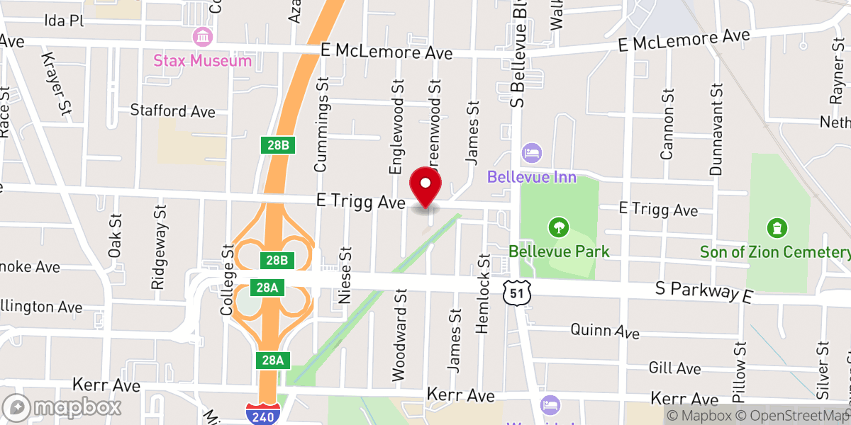 Map showing location of Trigg Avenue Church of Christ