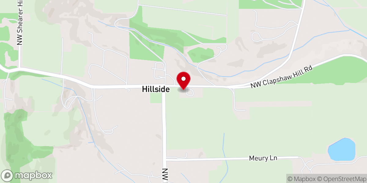 Map showing location of Hillside Bible Church