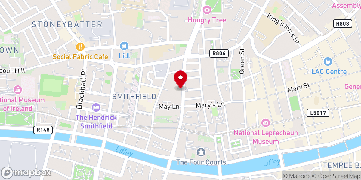 Map showing location of St. Mary of the Angels, Capuchin Church