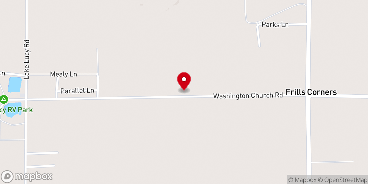 Map showing location of Washington Church