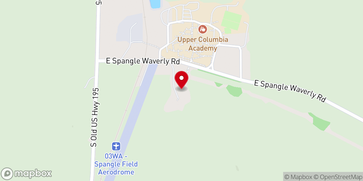 Map showing location of Upper Columbia Academy Seventh-day Adventist Church
