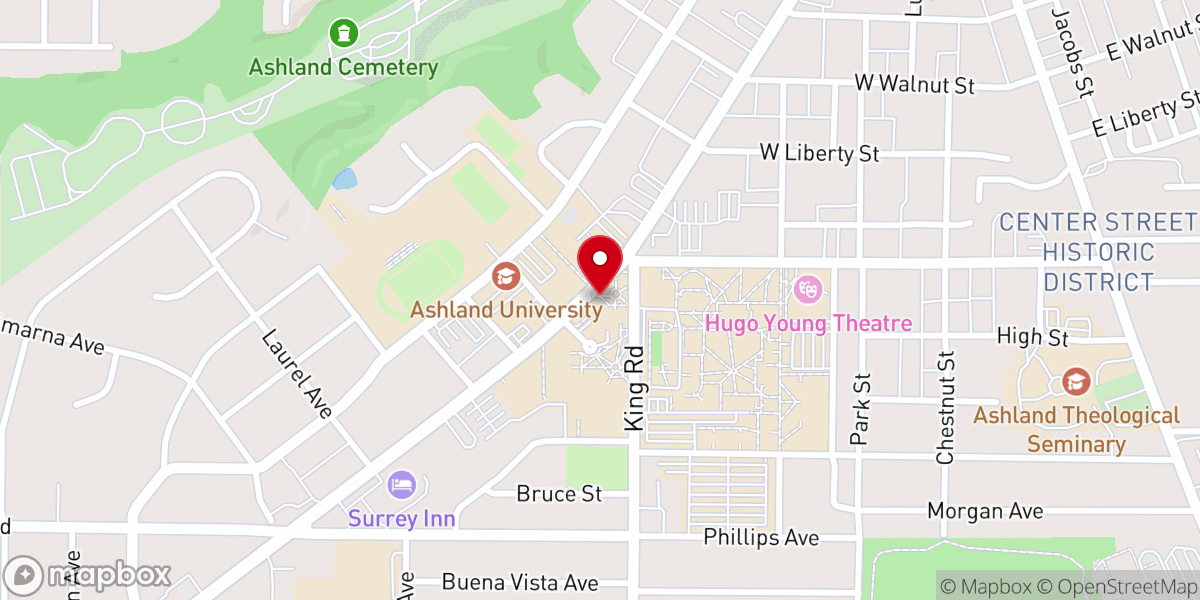 Map showing location of ashland catholic