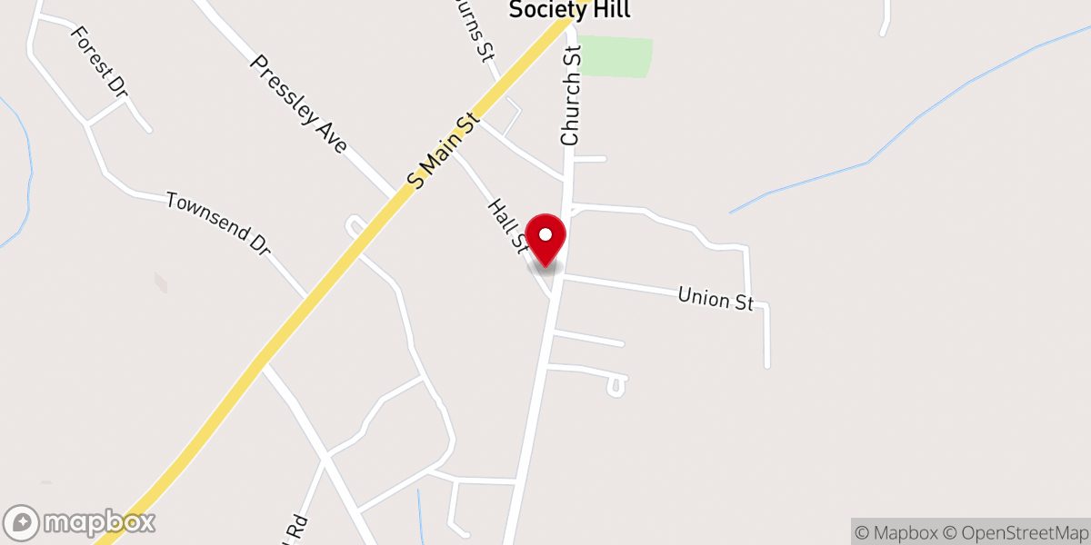 Map showing location of Union Baptist Church