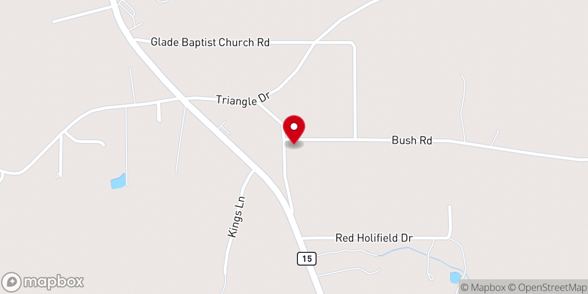 Map showing location of Glade Pentecostal Holiness Church