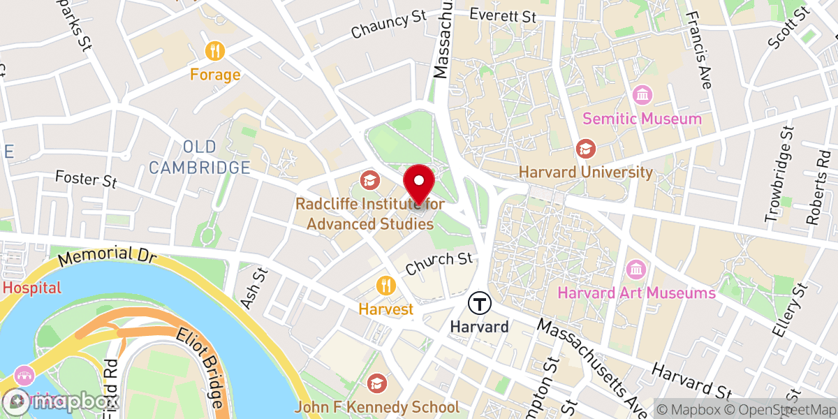 Map showing location of Episcopal Chaplaincy at Harvard and Radcliffe