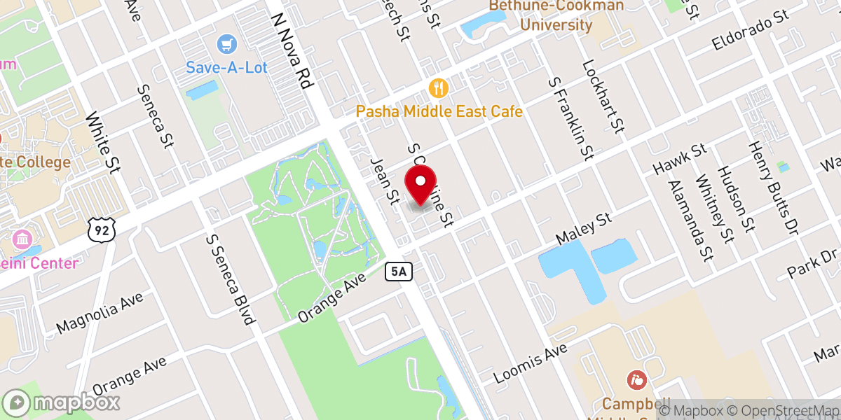 Map showing location of Daytona Beach SDB Church