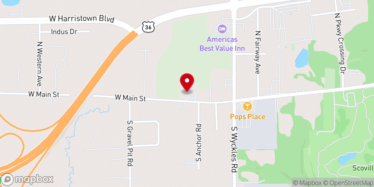 Map showing location of West Decatur Church