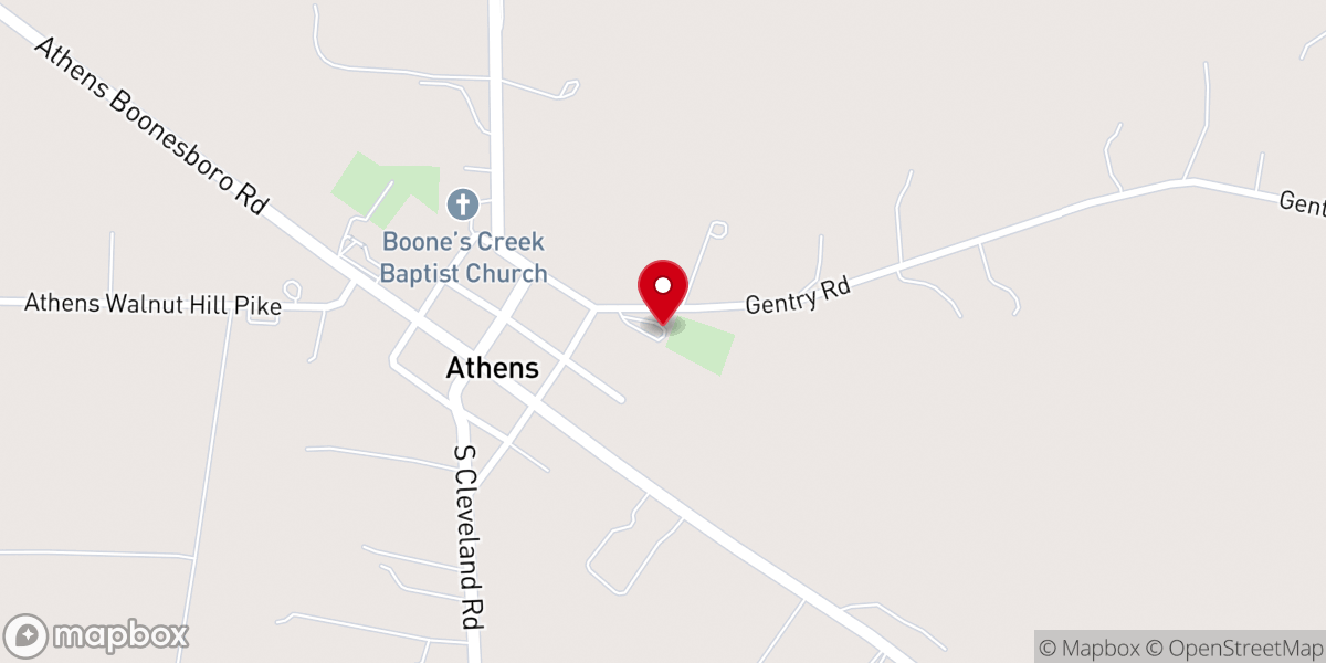 Map showing location of Second Independent Baptist Church
