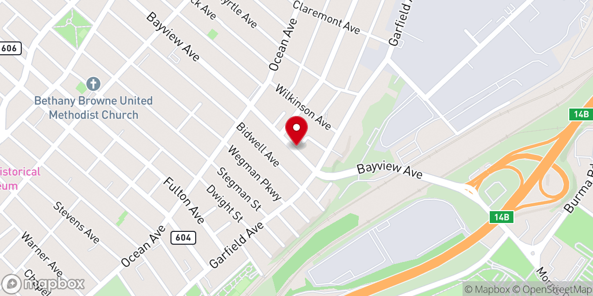 Map showing location of St Matthew's Baptist Church