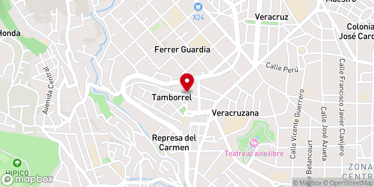 Map showing location of Rectoria de Santa Cruz