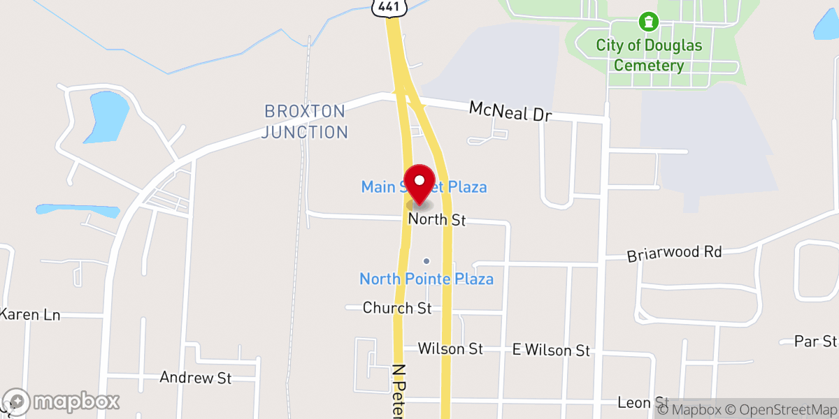 Map showing location of St John Missionary Baptist Church