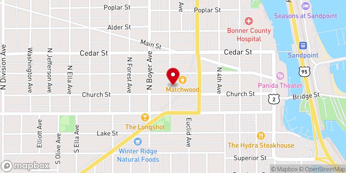 Map showing location of Evans Brothers Coffee