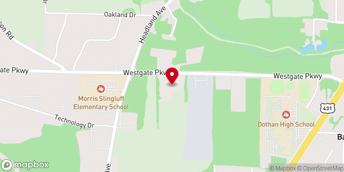 Map showing location of Dothan Community Church