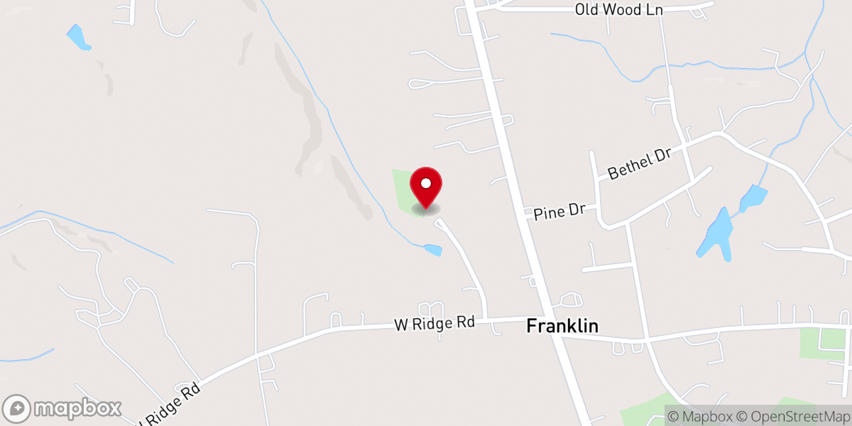 Map showing location of Franklin Presbyterian Church