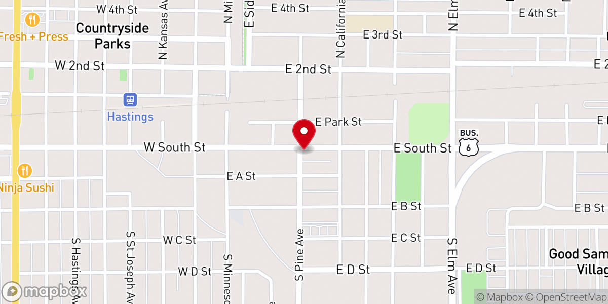 Map showing location of Church of Christ South Street