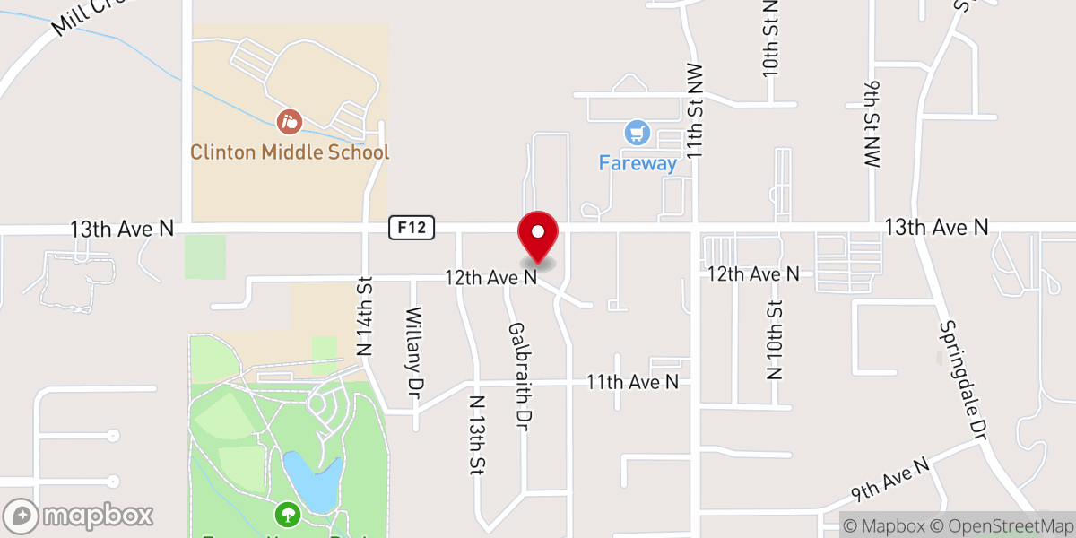 Map showing location of Our Saviors Evangelical Lutheran Church