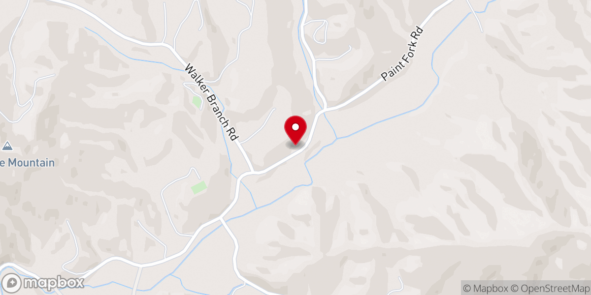 Map showing location of Paint Fork Church