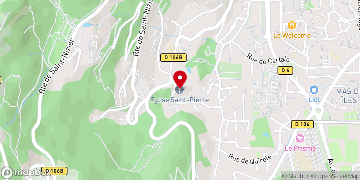 Map showing location of Eglise Saint Pierre du Village, Paroisse Saint Michel du Drac