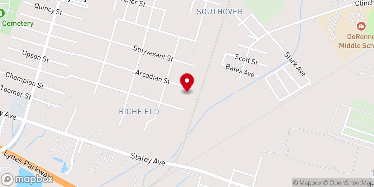 Map showing location of Richfield Missionary Baptist Church