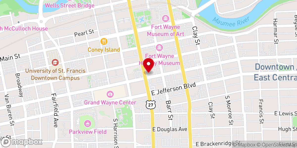Map showing location of Catholic Charities