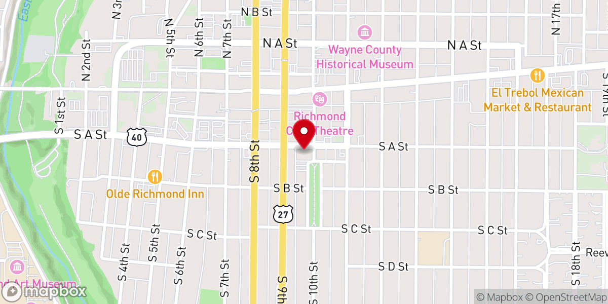 Map showing location of First Christian Church (Disciples of Christ) - Richmond