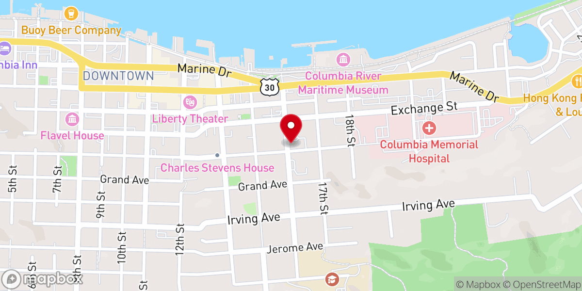 Map showing location of Charlene Larsen Center for the Performing Arts