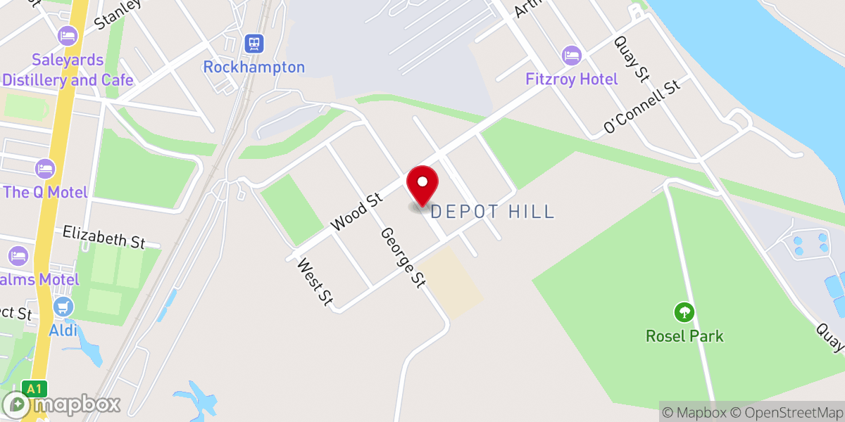 Map showing location of South Rockhampton Uniting Church
