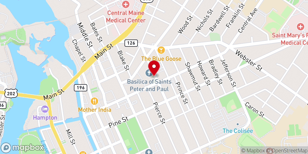 Map showing location of Byzantine Catholic Association of Maine