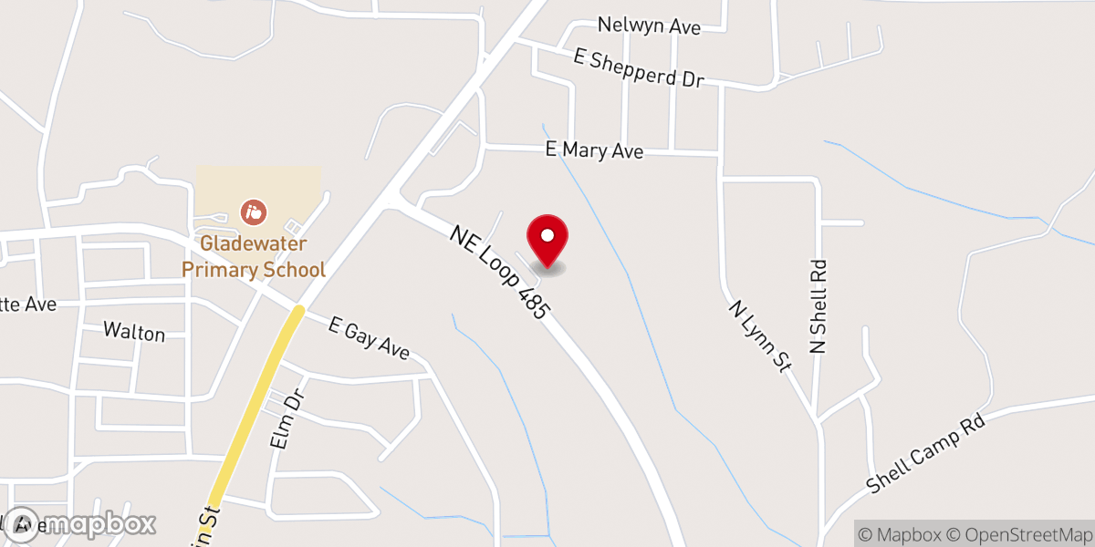 Map showing location of North Loop Church of Christ