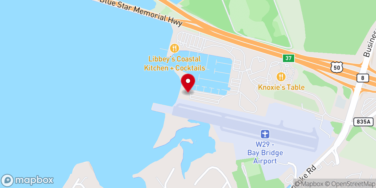 Map showing location of Chesapeake Bay Beach Club