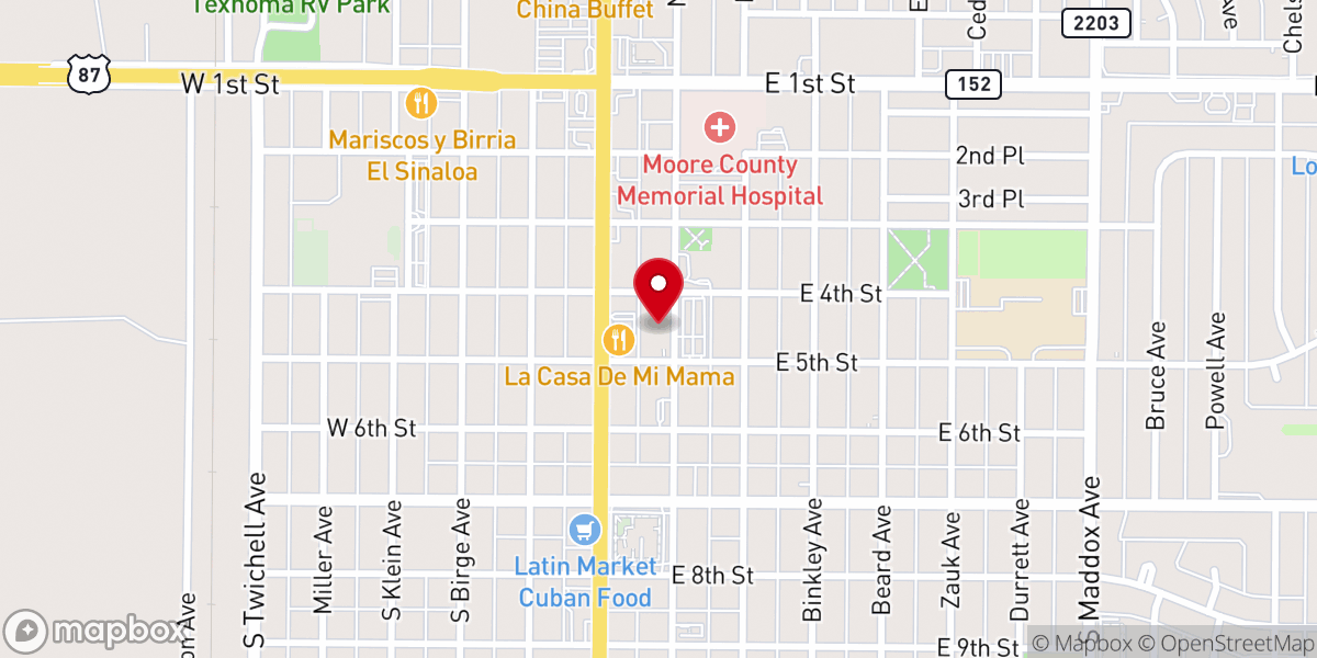 Map showing location of Southside Baptist Church