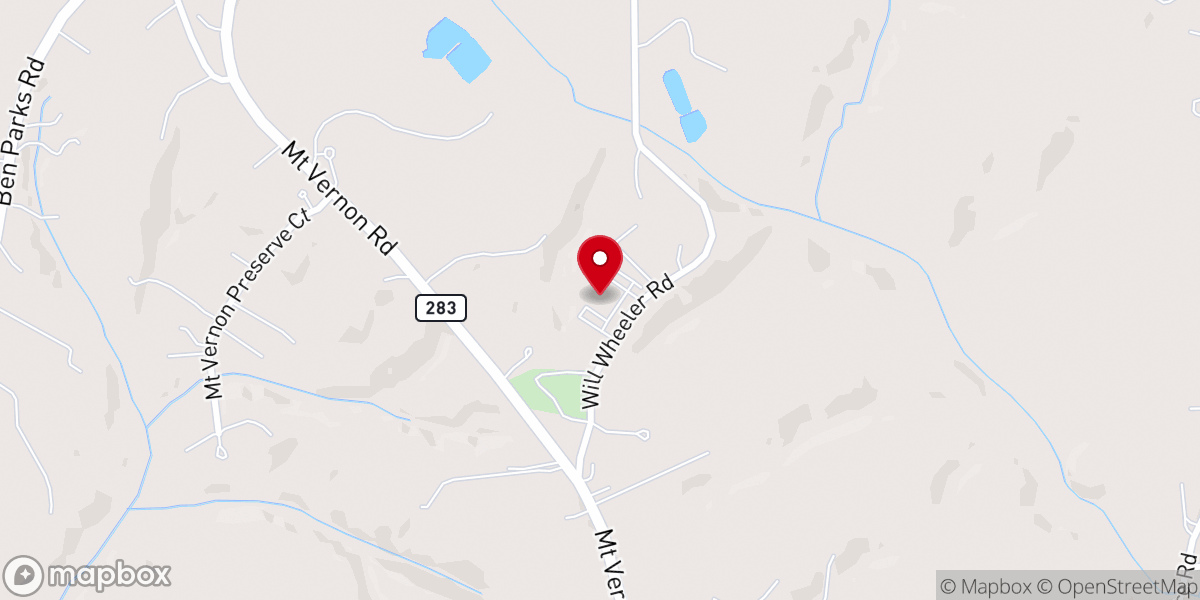 Map showing location of Mt. Vernon Baptist Church
