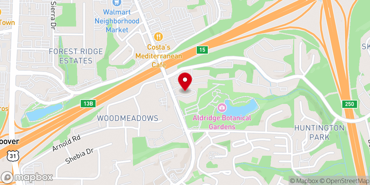 Map showing location of Birmingham First Seventh-day Adventist Church