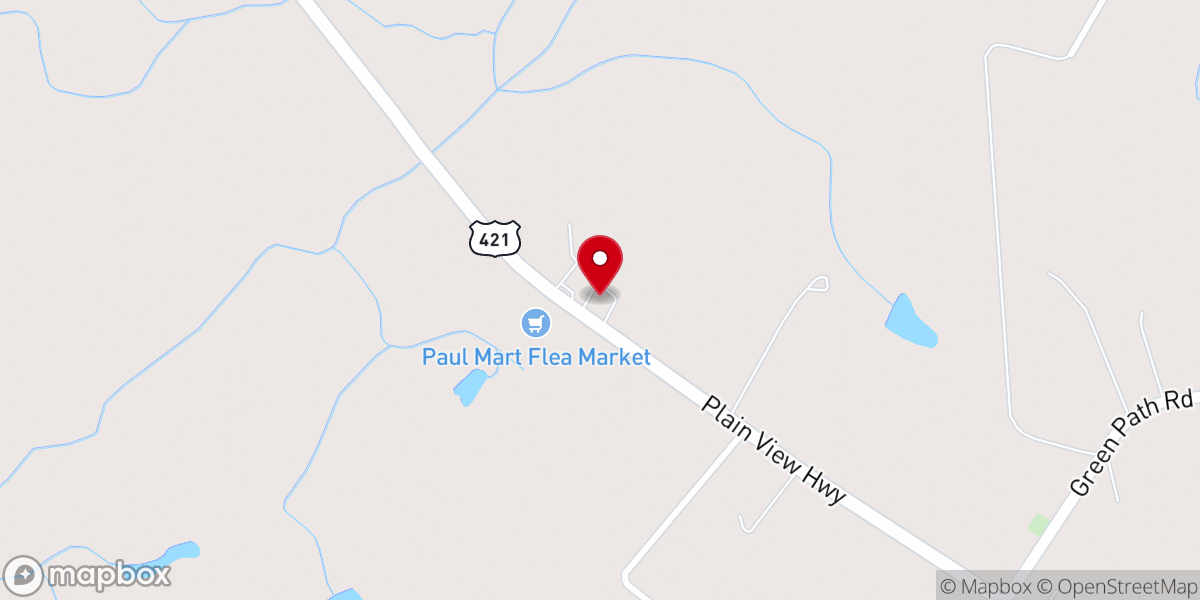 Map showing location of Mingo Hill Free Baptist Church