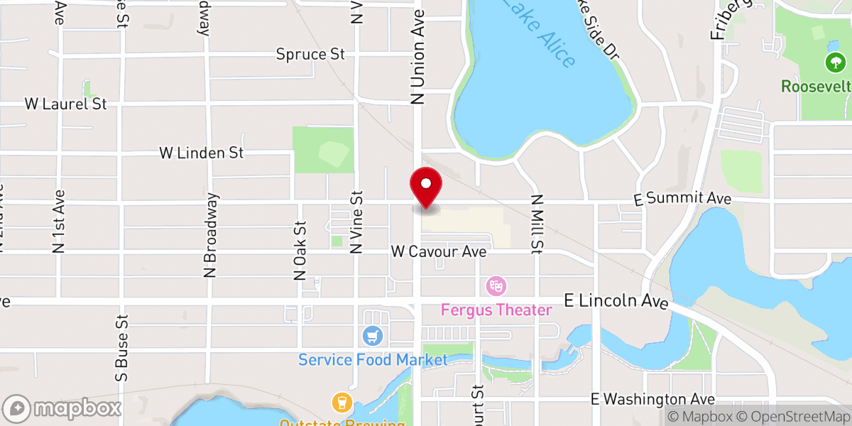 Map showing location of Federated Church