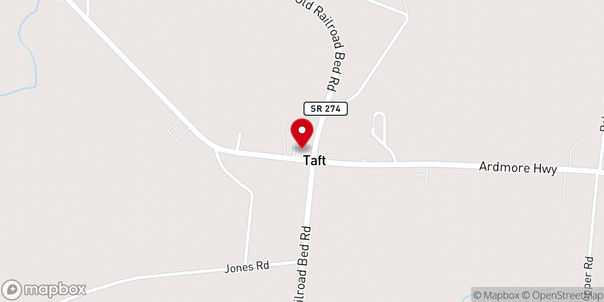 Map showing location of Taft Community Church