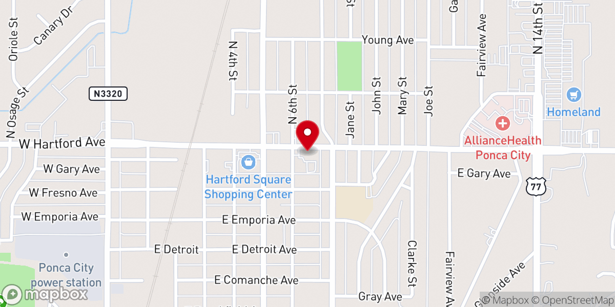 Map showing location of Trinity Pentecostal Church
