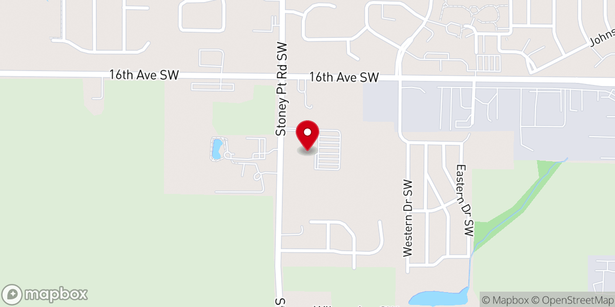 Map showing location of Stonebridge Church