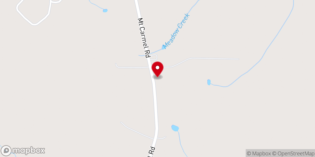 Map showing location of Unity Grove Baptist Church