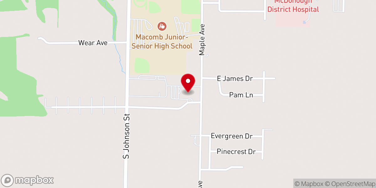 Map showing location of Maple Avenue Christian Church