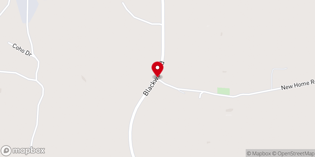 Map showing location of New Home Baptist Church