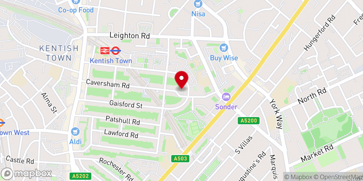 Map showing location of St Luke's, Kentish Town