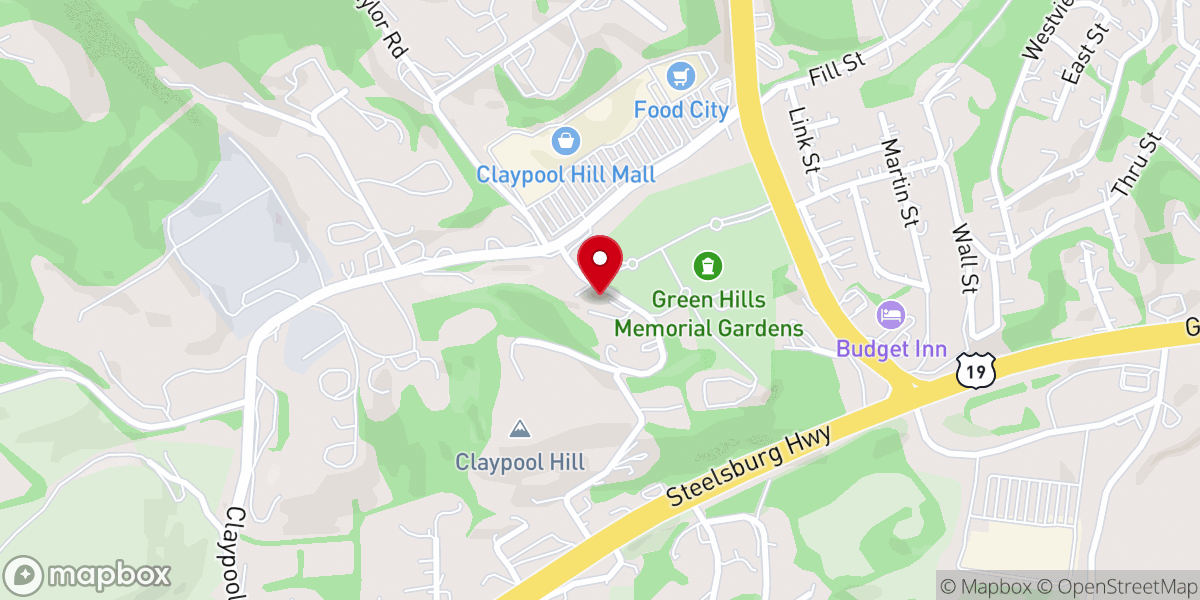 Map showing location of Cedar Bluff Community Church
