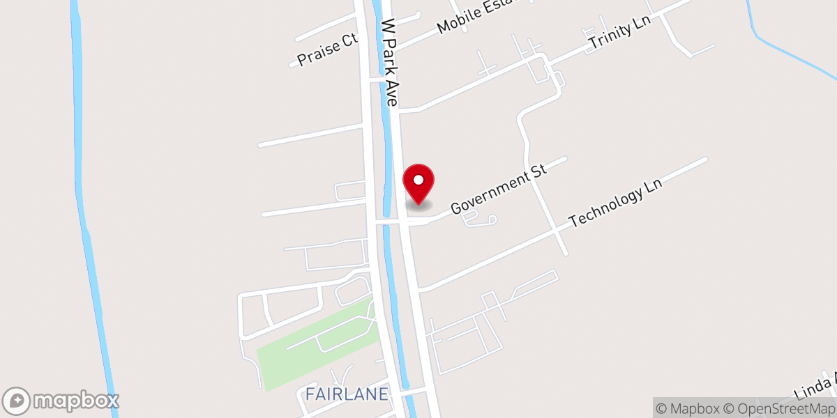 Map showing location of Terrebonne Parish Emergency Operations Center
