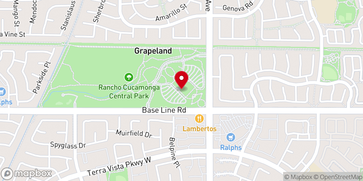Map showing location of Rancho Cucamonga Church of Christ