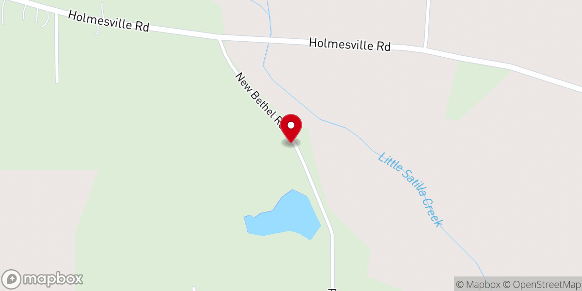 Map showing location of New Bethel Church